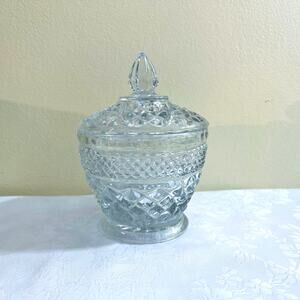 Vintage Anchor Hocking Footed Wexford Sugar Bowl / Small Candy Dish Bowl Trinket